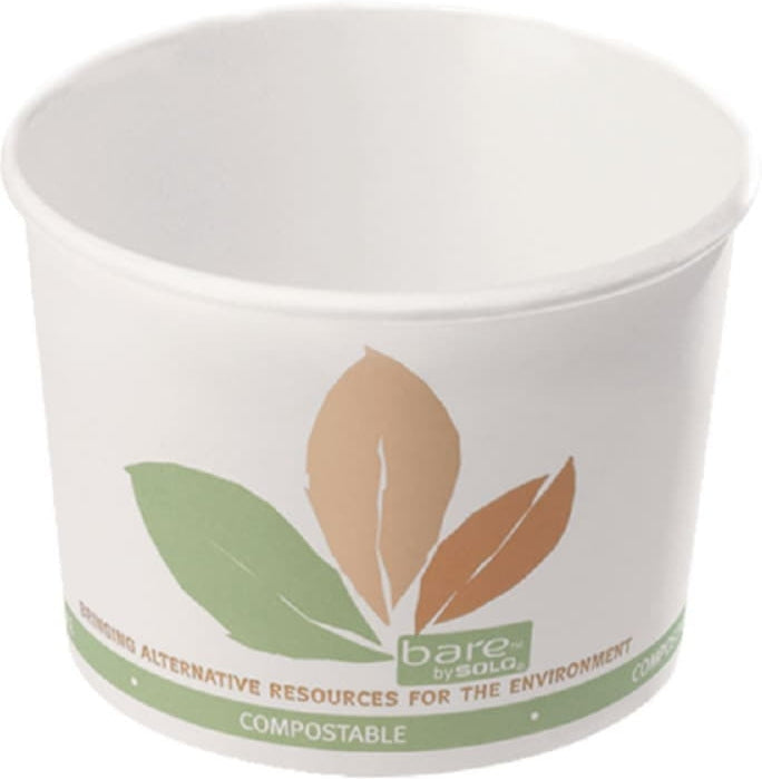 Dart - 16 Oz Solo Bare Eco-Forward Paper Soup /Food Cup Paper Container Leaf Design, Pack of 500 - V516PL-JT330