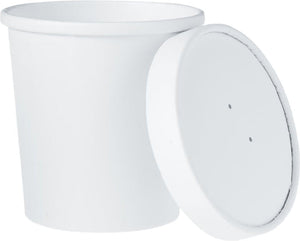 Dart - 16 Oz White Paper Container Combo, Pack of 250 - KHB16A-2050