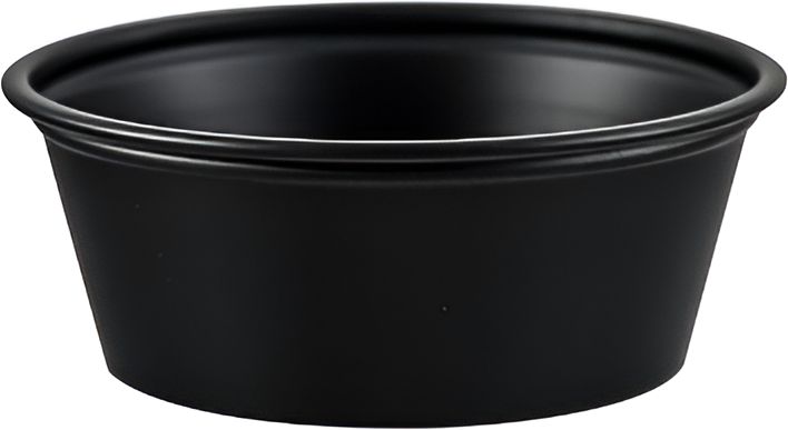 Dart - 1.5 Oz Solo Souffles Black Plastic Portion Cups, Pack of 250 - P150BLK