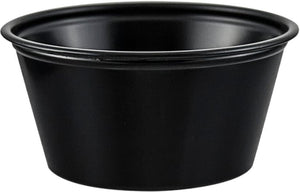 Dart - 2 Oz Solo Souffles Black Plastic Portion Cups, Pack of 250 - P200BLK