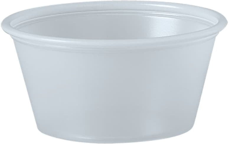 Dart - 2 Oz Solo Souffles Translucent Plastic Portion Cups, Pack of 250 - P200N