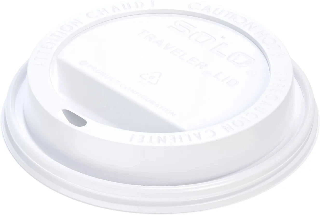 Dart - 20 Oz Solo Traveler Cappuccino White Dome Lids fits Paper Hot Cups, Pack of 1000 - TLP20-0007