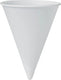 Dart - 4 Oz Solo Bare Eco-Forward White Pre-Treated Cone Paper Cups, Pack of 5000 - 4R-2050