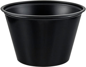 Dart - 4 Oz Solo Souffles Black Plastic Portion Cups, Pack of 250 - P400BLK