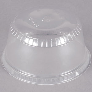 Dart - 5 Oz, 8 Oz Solo Serve Sundae Cup Clear Flat Dome Lid fits Plastic Containers, Pack of 1000 - SDL58