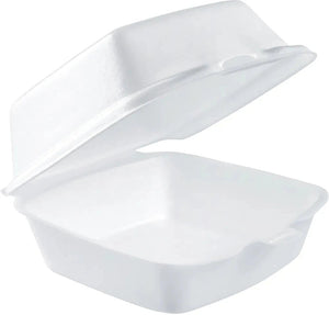 Dart - 5" White Insulated Sandwich Foam Hinged Container, 500/Cs - 50HT1