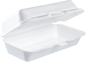 Dart - 7.1" x 3.8" x 2.3" White Insulated Hot Dog Foam Hinged Container , 500/Cs - 72HT1