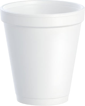 Dart - 8 Oz EPS Foam White Cups, Pack of 1000 - 8J8