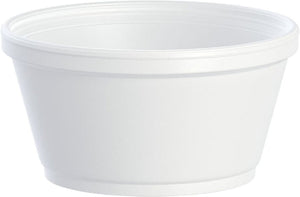 Dart - 8 Oz Squat Foam Containers, Pack of 1000 - 8SJ20