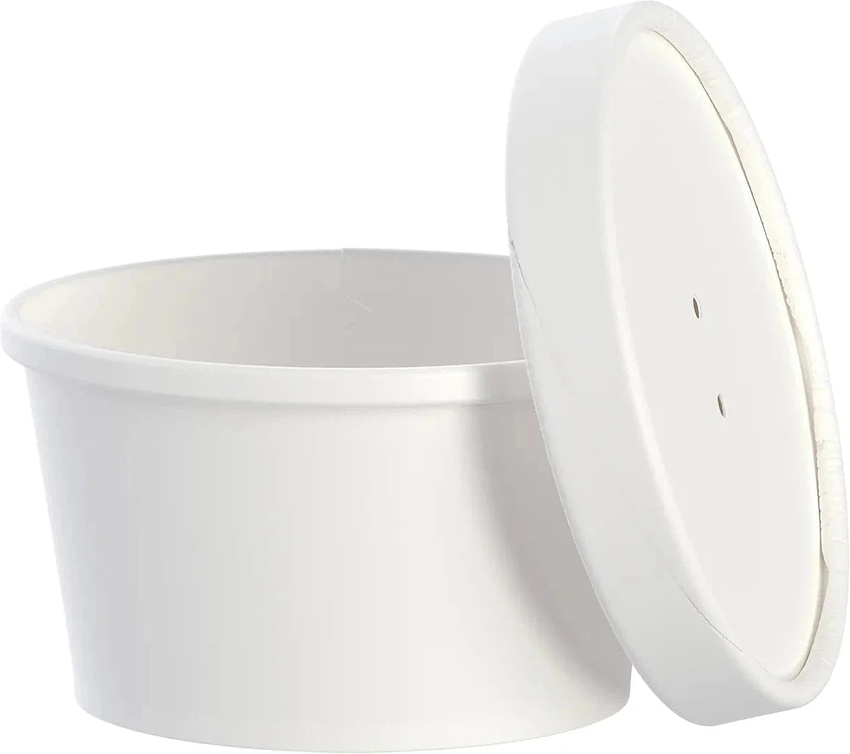 Dart - 8 Oz White Squat DSP Paper Food Container and Lid Combo Pack of 250 - KHSB8A-2050