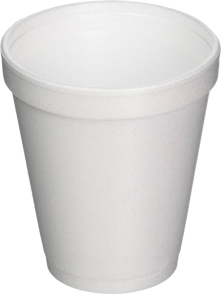 Dart - 8 Oz White Tall Foam Cups, Pack of 1000 - 9J8