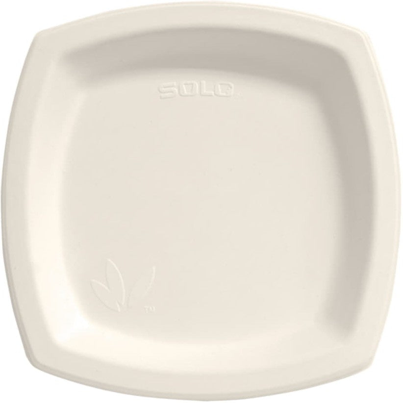 Dart - 8.25" Solo Bare Sugarcane Bagasse Paper Plates Ivory, Pack of 500 - 8PSC-2050