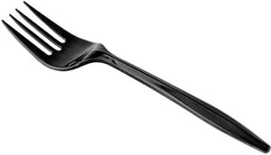 Dart - Black Plastic Forks Cutlery, Pack of 1000 - 10008