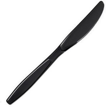 Dart - Black Plastic Knives Cutlery, Pack of 1000 - 10009