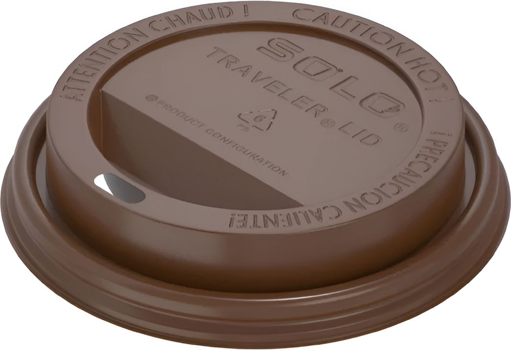 Dart - Brown Flat Lid Fits with 12 Oz, 16 Oz, 20 Oz, 24 Oz Plastic Cups, Pack of 1000 - 12TLB-L0013