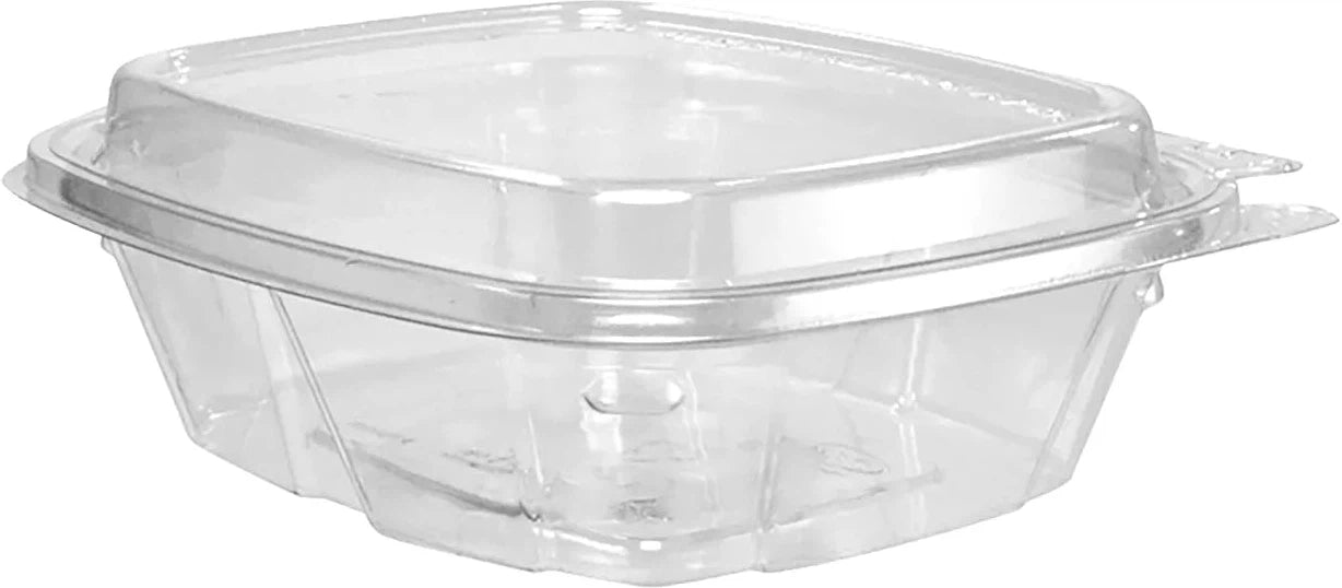 Dart - ClearPac 5.5" x 4.9" x 1.9" SafeSeal 8 Oz Clear Dome Tamper-Resistant, Tamper-Evident Plastic Containers, Pack of 200 - CH8DED