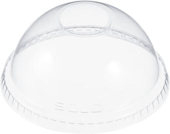 Dart Container - 12 Oz Clear Dome Lid with 1.5" (3.81 cm) Hole Fits Plastic Cups, 1000/cs - DLR640