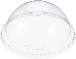 Dart Container - 12 Oz Clear Dome Lid with 1.5" (3.81 cm) Hole Fits Plastic Cups, 1000/cs - DLR640