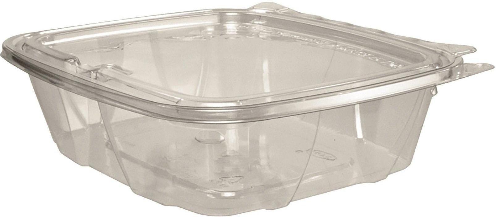 Dart Container - 7.1" x 6.4" x 1.9", 24 Oz RPET Flat Container With Flat Lid, 200/Cs - 245086