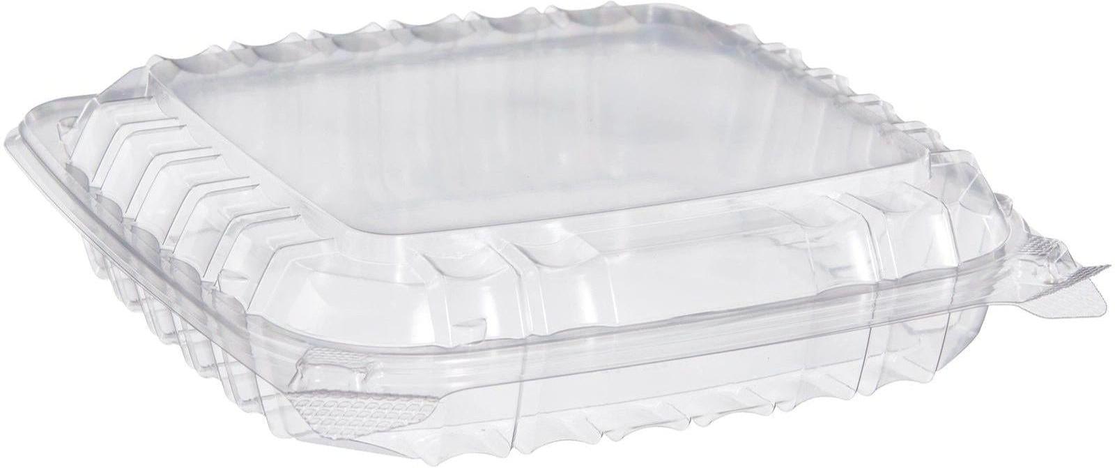 Dart Container - 8.3" X 8.3" X 2" Clear Medium OPS Hinged Container, 250/Cs - DRTC89PST1