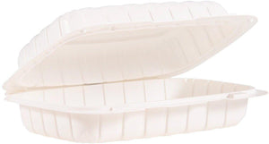 Dart Container - 9" x 6" Polypropylene White 1 Compartment Utility Hinged Container, 200/Cs - 245036