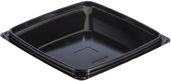 Dart - Expressions 7.5" Square Black Plastic Containers, Pack of 300- 972012-PM04