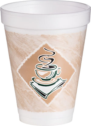 Dart - Gourmet Cafe 12 oz Foam Cups , Pack of 1000 - 12J12G