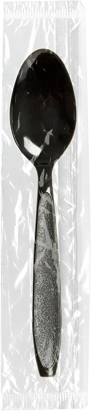 Dart - Impress Black Heavy Weight Individually Wrapped Teaspoon Cutlery, Pack of 1000- HSK3-0004Cs4