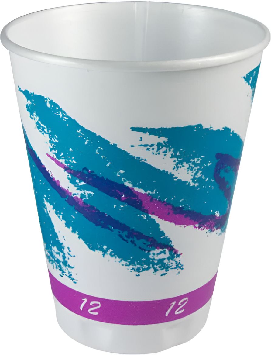 Dart - Jazz Trophy 12 Oz Multicolor Foam Cups, Pack of 1000 - X12-00055