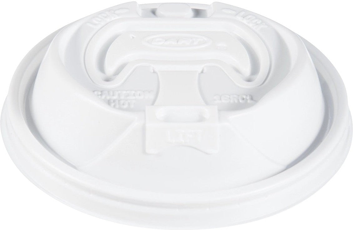 Dart - Optima White Reclosable Lid fits 12U16ESC Paper Hot Cups, Pack of 1000 - 723075