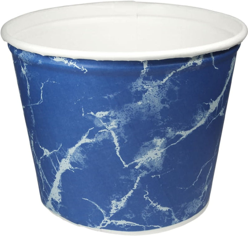 Dart - Solo 83 Oz Double Wrapped Marble Design Paper Buckets, Pack of 100 - 5T1-00069