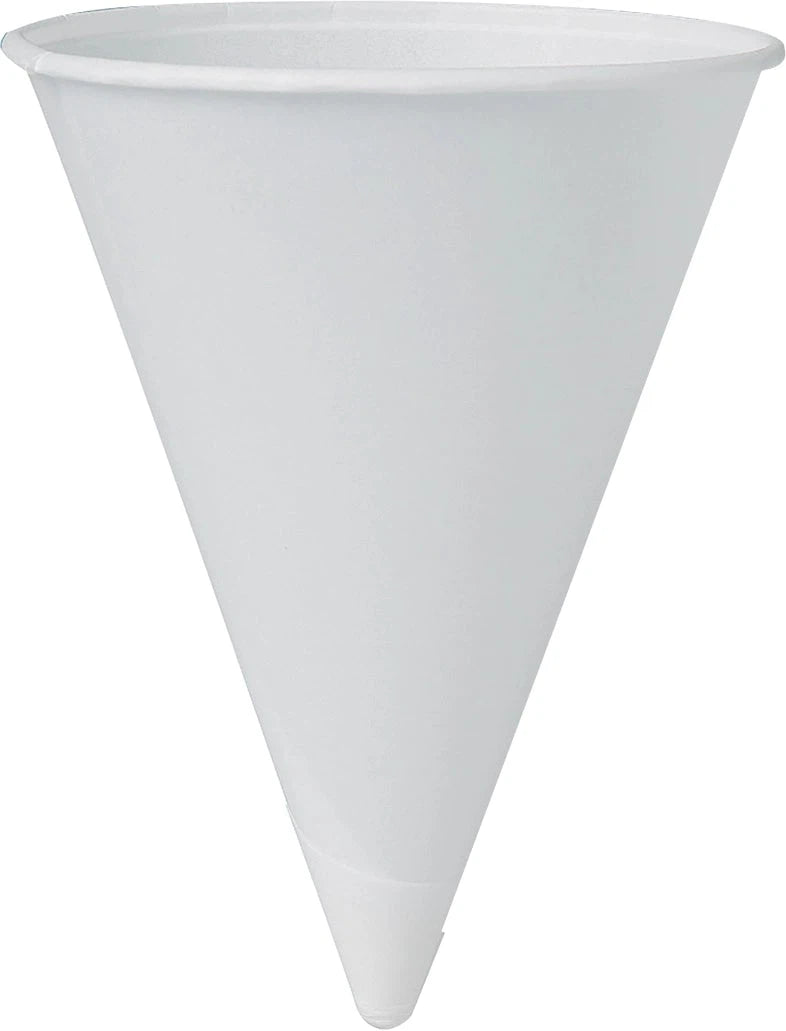 Dart - Solo Bare Eco-Forward White 4 oz Pre-Treated Cone Paper Cups , Pack of 5000 - 4BR-2050