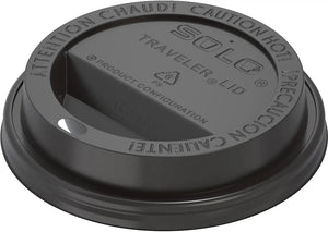 Dart - Solo Black Traveler Cappuccino Dome Lids fits 10 oz Paper Hot Cups , Pack of 1000 - TL31B2-0004