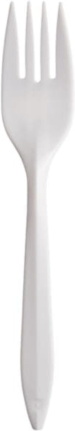 Dart - Style Setter White Fork Cutlery Medium Weight, Pack of 1000 - F6BW