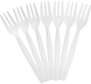 Dart - Style Setter White Fork Cutlery Medium Weight, Pack of 1000 - F6BW