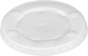 Dart - Translucent Straw Slot Lid fits 12 Oz Squat Paper Cold Cups, Pack of 2000 - L12BLN-0100