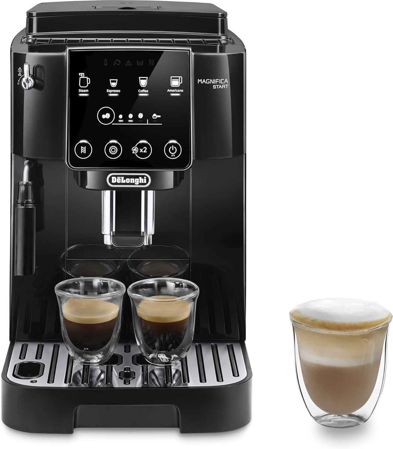 DeLonghi - Magnifica Start Black Espresso Machine with Manual Milk Frother - ECAM22022B