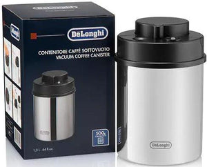 DeLonghi - Polished Stainless Steel Vacuum Sealed Coffee Canister - DLSC063