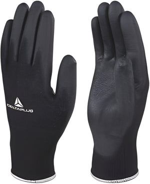 Degil Safety - #10 Black Polyester Knitted Glove With Polyurethane Coating on Palm, 240 Pairs/Case - VE702PN10