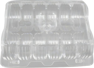 Detroit Forming - 12 Pack Donut Plastic Hinged Container, Pack of 200 - LBH-7912