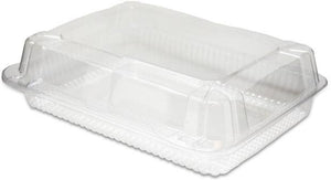 Detroit Forming - 9.38" x 6.75" x 3" Plastic Clear Deep Hinged Container, 350/Cs - DFILBH665