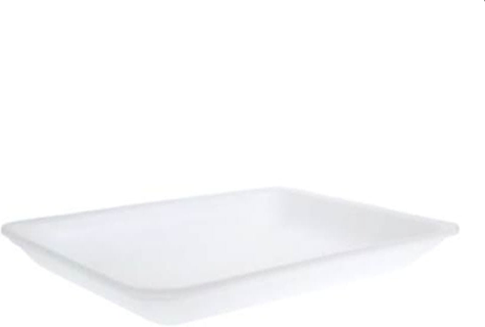 Dyne-A-Pak Inc. - 10.5" x 8.5" x 1.375" 8PP White Foam Meat Trays, Pack of 400 - 20108PPW00