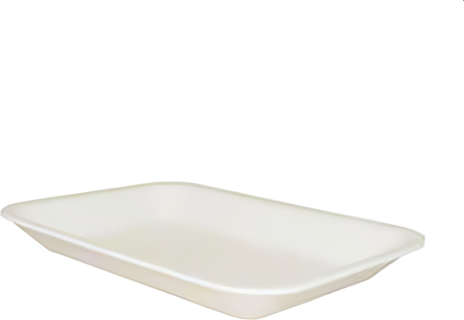 Dyne-A-Pak Inc. - 11.125" x 9.25" x 2" 809P White Foam Meat Trays, Pack of 200 - 201809W200