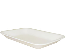 Dyne-A-Pak Inc. - 11.125" x 9.25" x 2" 809P White Foam Meat Trays, Pack of 200 - 201809W200