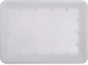 Dyne-A-Pak Inc. - 14" x 8.63" x 1.63" 25D White Foam Meat Trays, Pack of 100 - 201025DW00