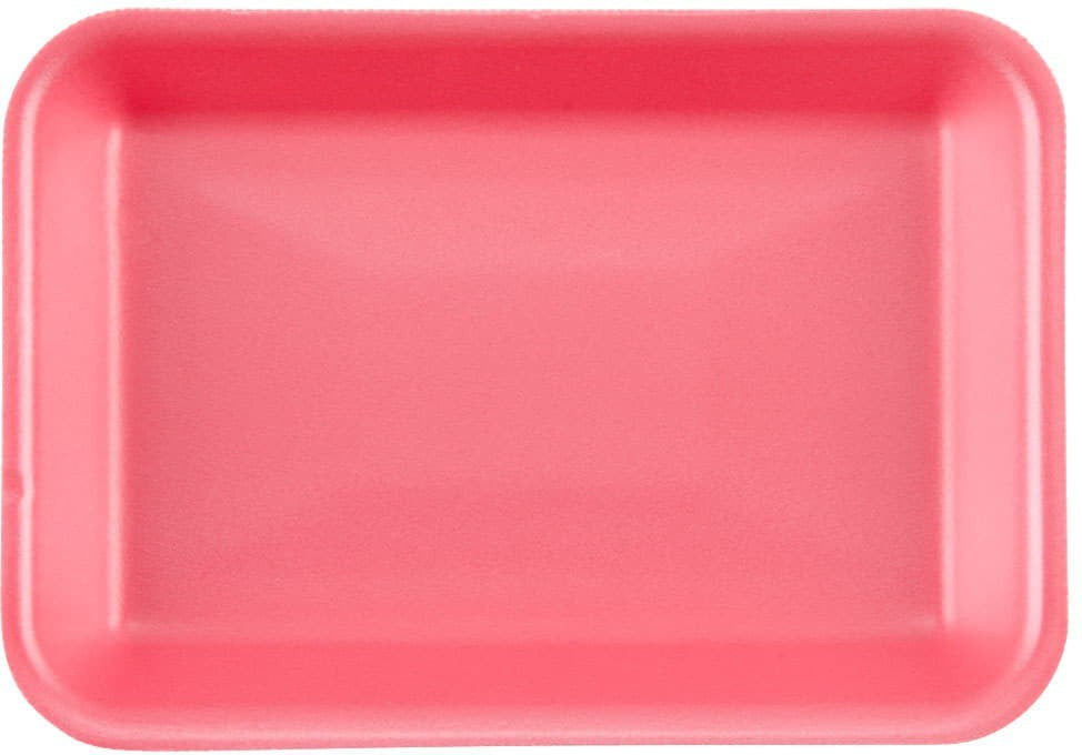 Dyne-A-Pak Inc. - 14.75" x 8" x 1.125" 15D Pink Foam Meat Trays, Pack of 200 - 015DP00