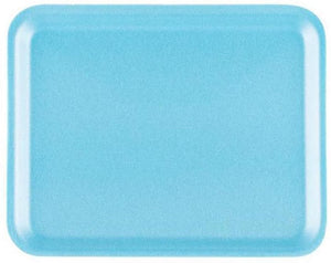 Dyne-A-Pak Inc. - 8.25" x 5.75" x 1" 2/2D Blue Foam Meat Trays, Pack of 500 - 2010020B00