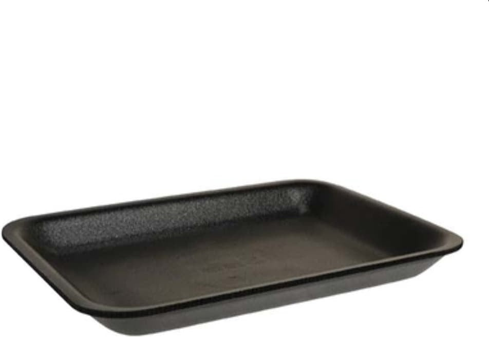 Dyne-A-Pak Inc. - 8.25" x 6" x 1.125" 2PP Black Foam Meat Trays, Pack of 400 - 20102PPN00