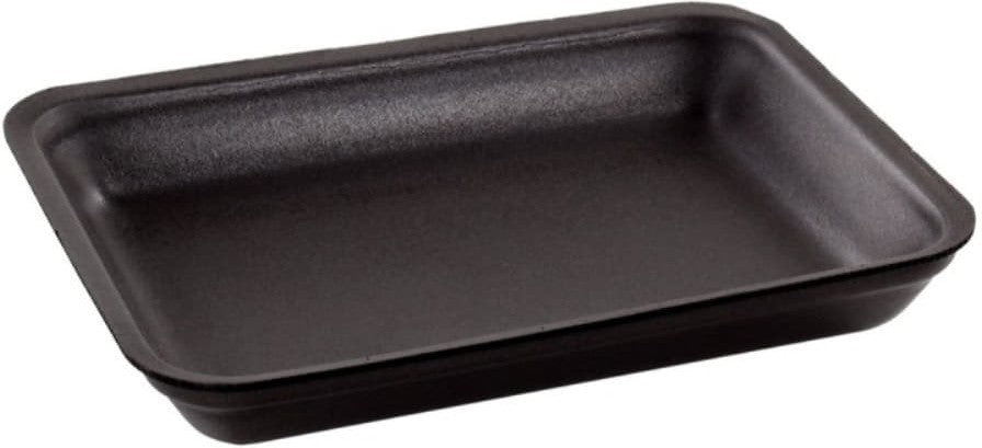 Dyne-A-Pak Inc. - 8.625" x 6.375" x 1.25" 3PP Black Foam Meat Trays, Pack of 400 - 20103PPN00