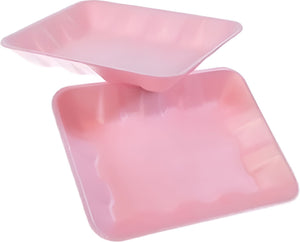 Dyne-A-Pak Inc. - 9.125" x 7.125" x 1.25" 4D Rose Pink Foam Meat Trays, Pack of 500 - 201004DP00